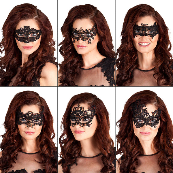 Lace eye mask Assortment Masquerade in 6 Assorted Designs