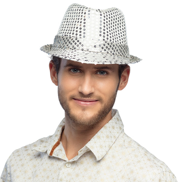 Hat Popstar sequins silver