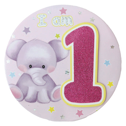 AGE 1 GIRL BADGE WITH TIP ON