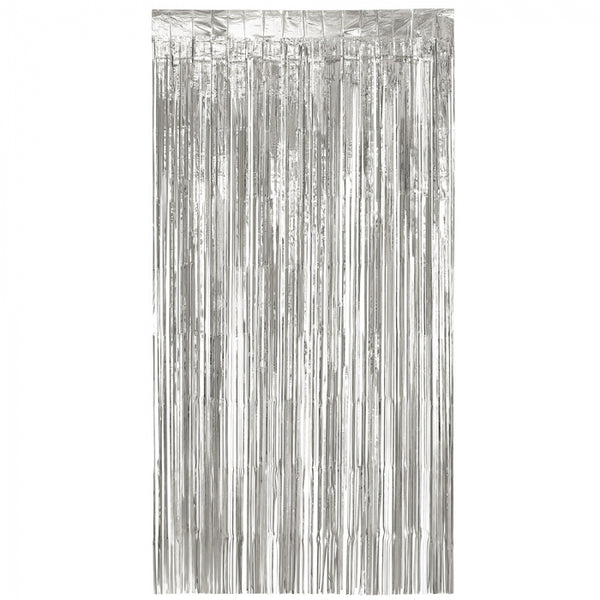 Foil curtain silver metallic - (200 x 100 cm)