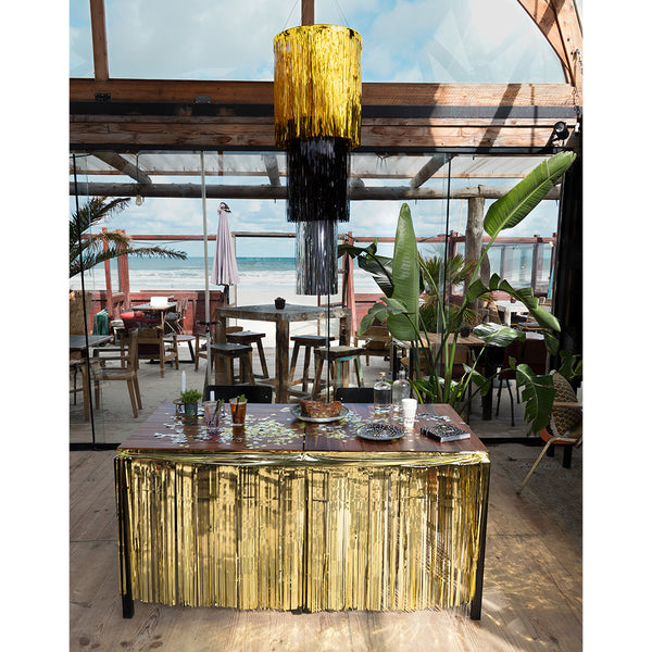 Table skirt metallic gold
