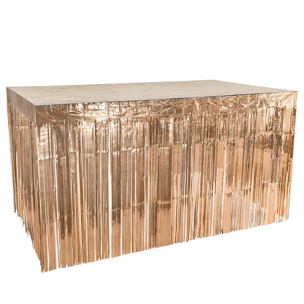 Table skirt metallic rose gold