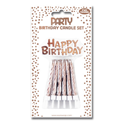 Rose gold metallic candle set