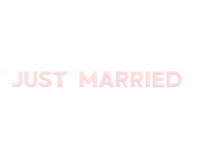 Pink "Just Married" Stuffed Felt Garland