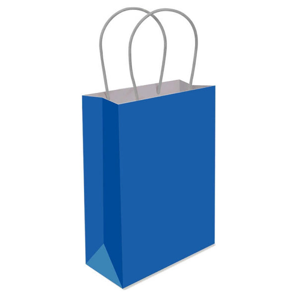 Blue Paper Bag with Handles - (16x22x9cm)