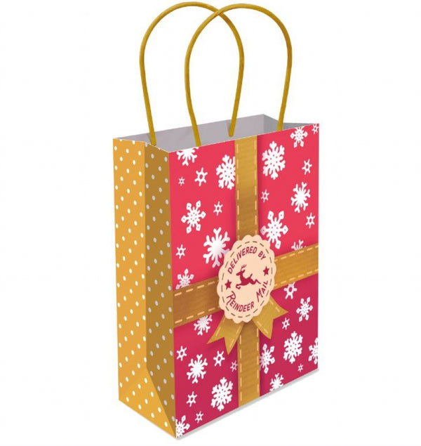 Reindeer Mail Paper Bag with Handles - Large