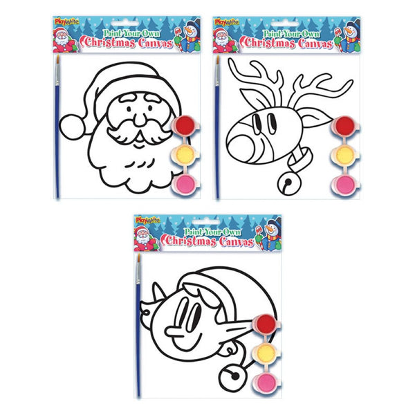 Christmas PYO Canvas - (15x15cm) in 3 Assorted Designs