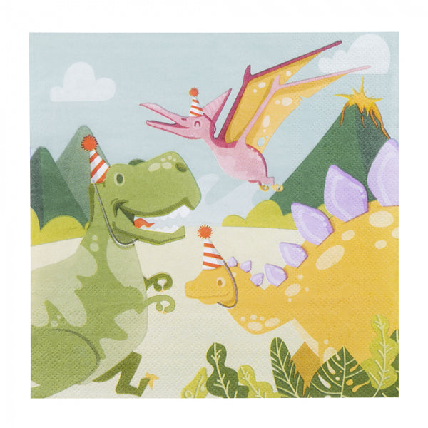 Paper napkins Dino party - (33 x 33 cm) (12 Pack)