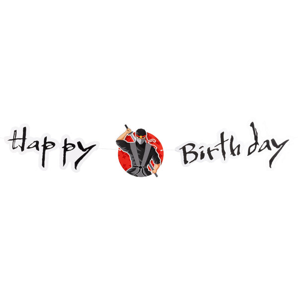 Cardboard letter banner Ninja 'Happy Birthday'