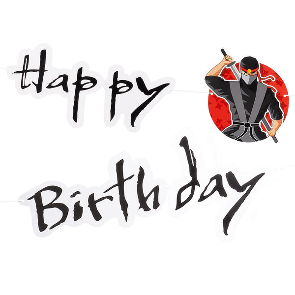 Cardboard letter banner Ninja 'Happy Birthday'