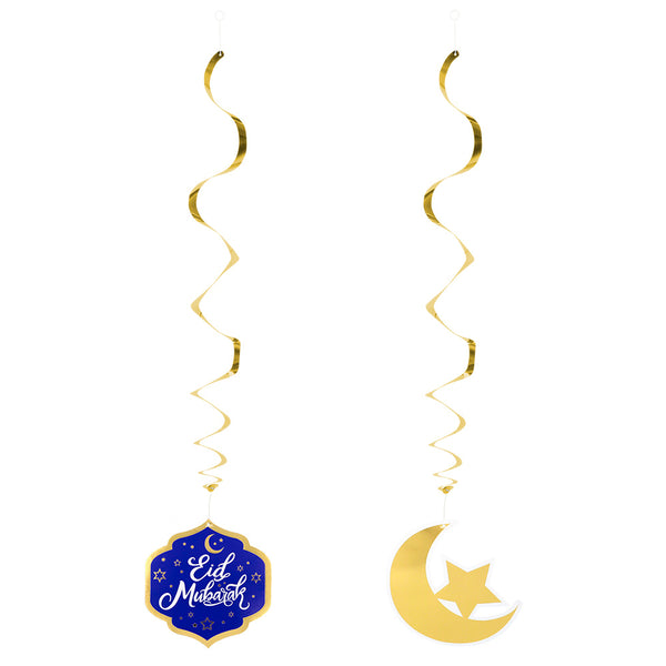 Decoration swirls 'Eid Mubarak' 2 designs (85cm) - (2 Pack)