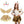Load image into Gallery viewer, Set Unicorn fairy gold