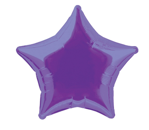 Solid Star Foil Balloon Deep Purple - (20")