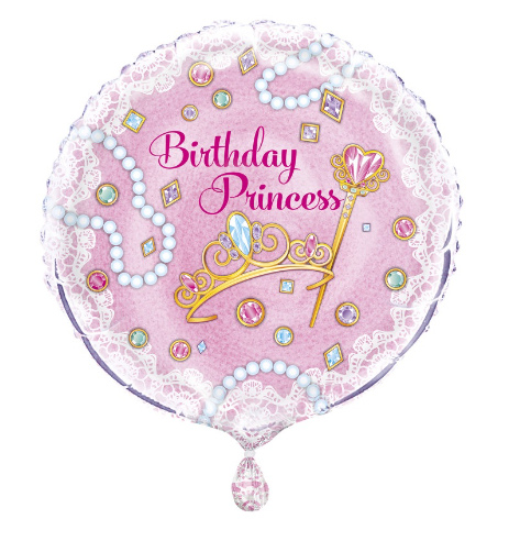 Pink Princess Round Foil Balloon - (18" )