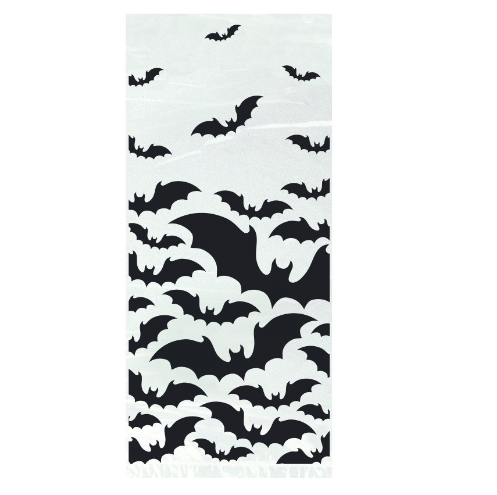 Black Bats Halloween Cellophane Bags - (20 Pack)