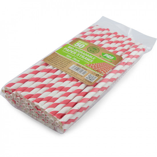 Party Straws Paper (6x197mm) - (50 Pack)