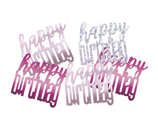 GLITZ Happy Birthday Pink Foil Confetti - (14g)