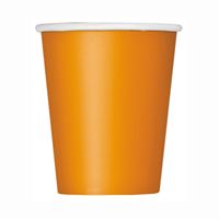Pumpkin Orange Solid 9oz Paper Cups - (14 Pack)
