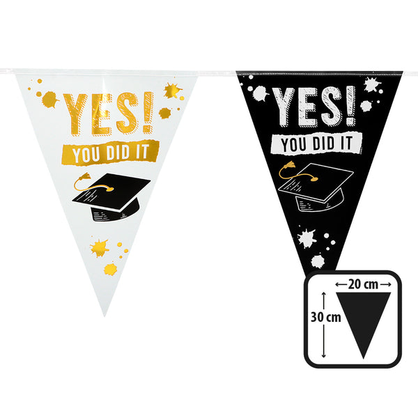 PE bunting 'YES! YOU DID IT' - (30 x 20 cm)