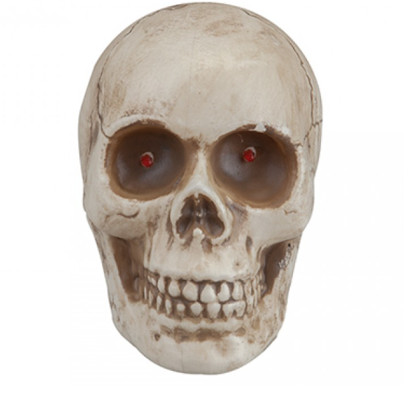SKULL WITH RED LED EYES