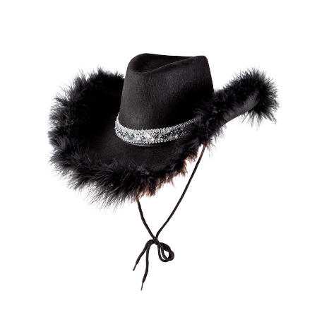 Texan - Black/Sequins/Marabou