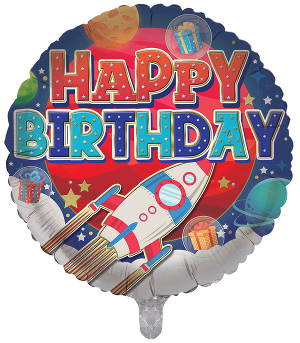 Happy Birthday Space Foil Balloons - (18")