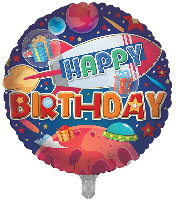 Happy Birthday Space Foil Balloons - (18")