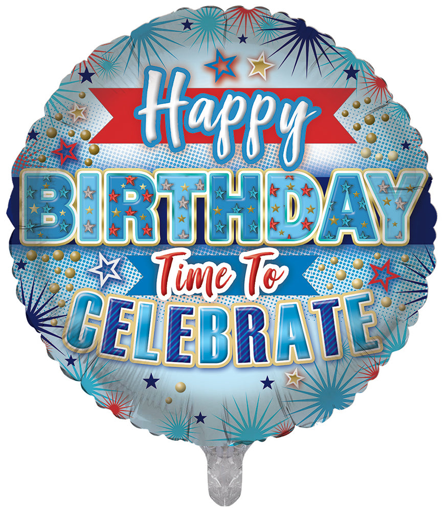 Happy Birthday Husband Holographic Foil Balloon - 45cm (18 Inches) By Oaktree UK, Blue - View #6