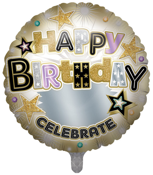 Happy Birthday Personalised Gold Foil Balloons - (31")