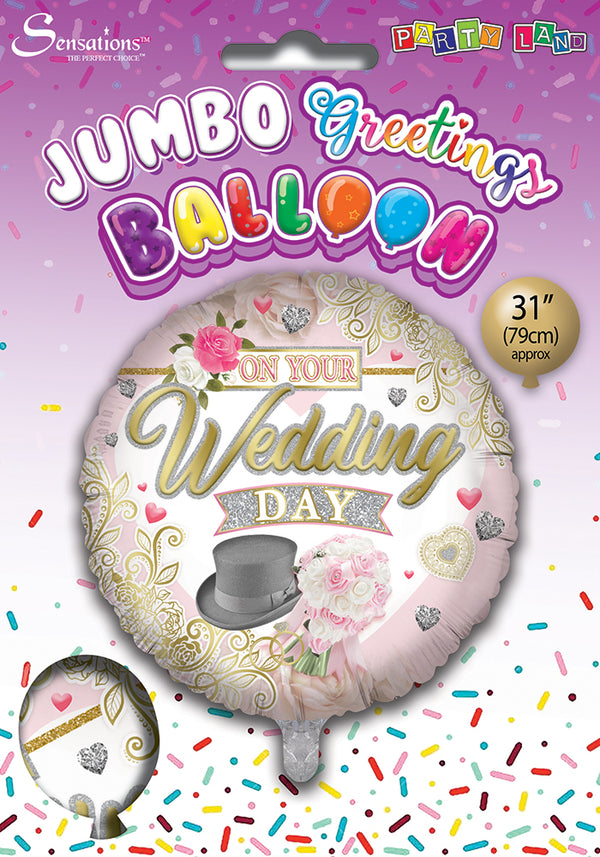 On your Wedding Day Foil Balloons - (31")