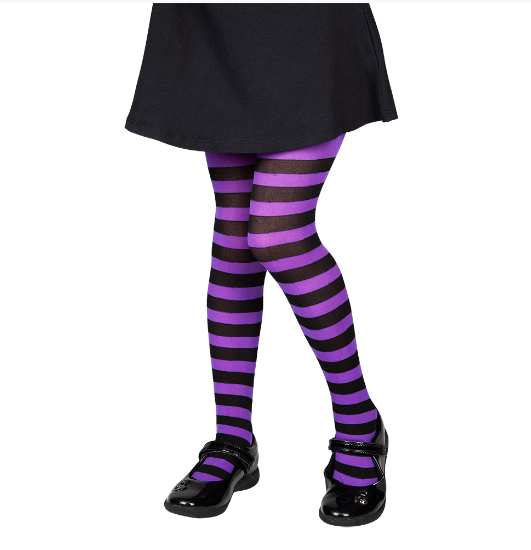 Kids Tights - Purple & Black Stripe (4-6)