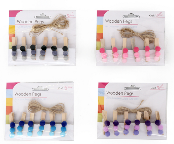 POMPOM PHOTO GARLAND - (6 Pack)