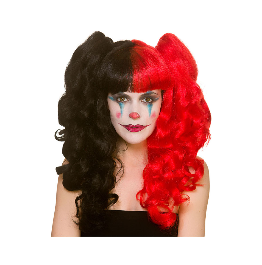 Harlequin Red & Black Bunches Cosplay Wig