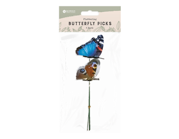 Fluttering Butterfly Picks 26cm - (4 Pack)