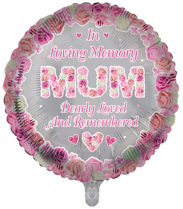 In Loving Memory Mum Round Foil Balloons - (18")