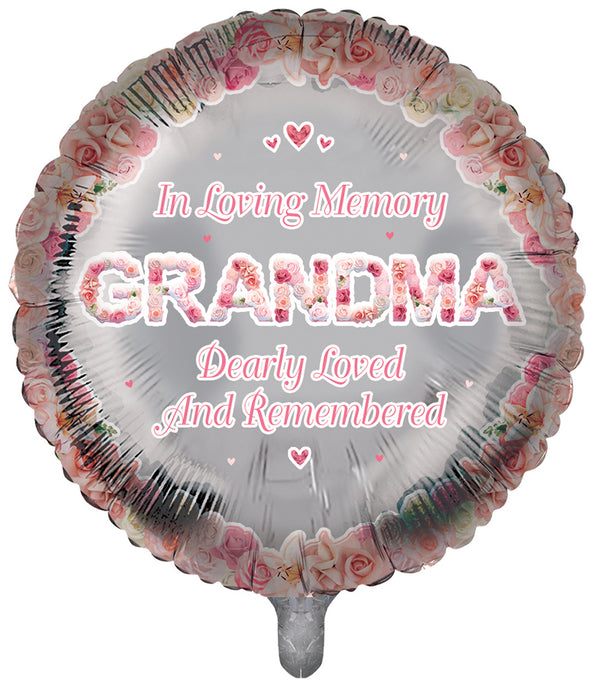 In Loving Memory Grandma Round Foil Balloons - (18")