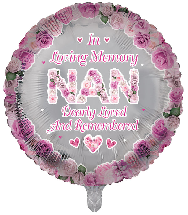 In Loving Memory Nan Round Foil Balloons - (18")