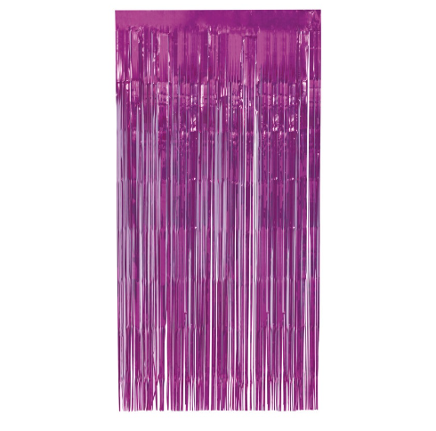 Hot Pink Foil Fringe Door Curtain - (1m x 2m)