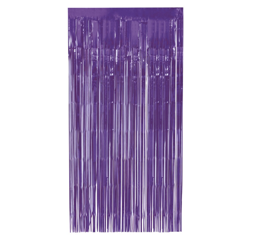 Deep Purple Foil Fringe Door Curtain - (1m x 2m)