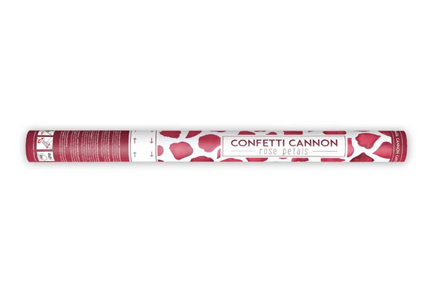 Confetti cannon with rose petals - Deep red - (60cm)