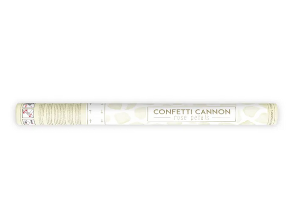 Confetti cannon with rose petals - Cream - (60cm)