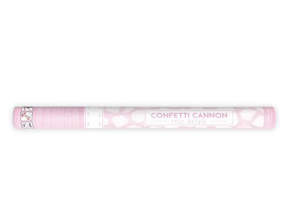 Confetti cannon with rose petals - White - (60cm)