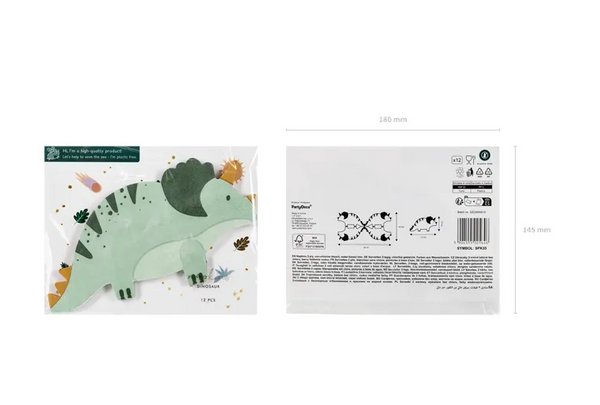 Napkins Triceratops (18x10cm) - (12 Pack)