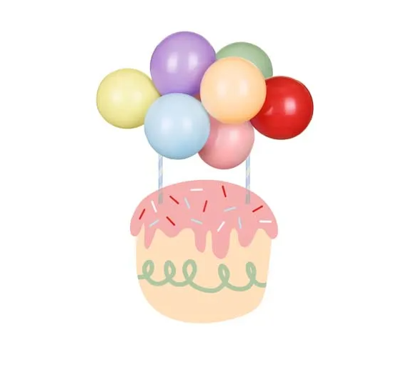 Balloon cake topper rainbow - (29 cm)