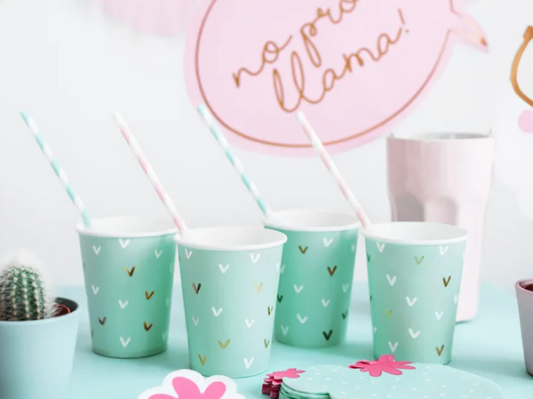 Paper Straws, skyblue, 19.5cm - (10 Pack)