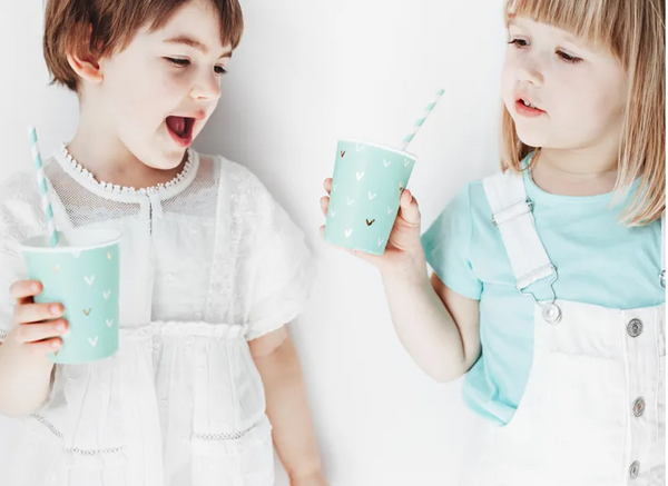 Paper Straws, skyblue, 19.5cm - (10 Pack)