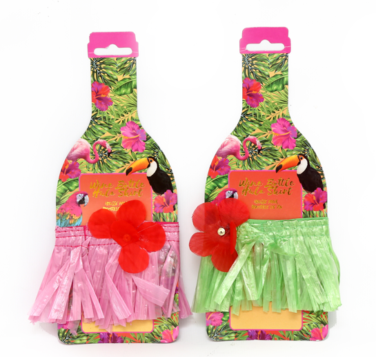 Tropical Treat Wine Bottle Hula Skirt