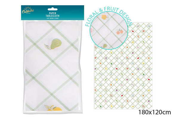 PAPER TABLECLOTH FRUIT & FLOWER DESIGN (180X120)