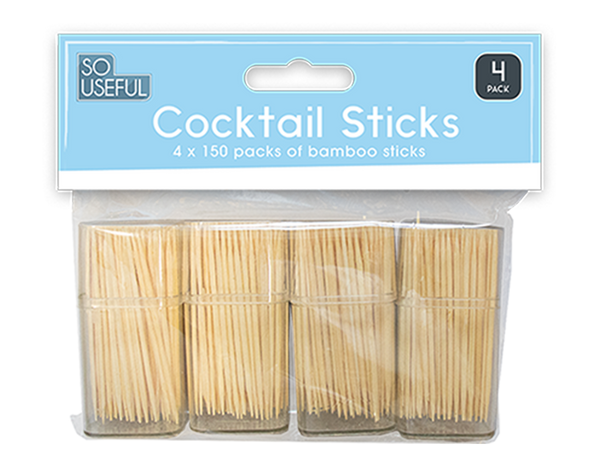 Party Cocktail Sticks With Clip Strip - (4 Pack)