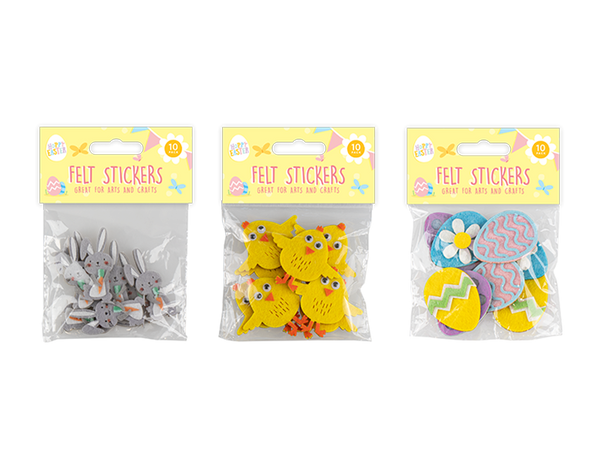Easter Felt Sticker in 3 Assorted Designs - (10 Pack)